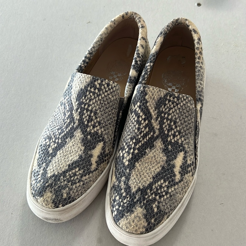 Vince Camuto Snake Print Slip-On Sneakers, size 8. Good used condition.